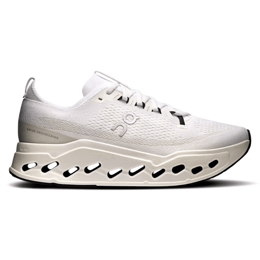 On Cloudsurfer Max White White side profile