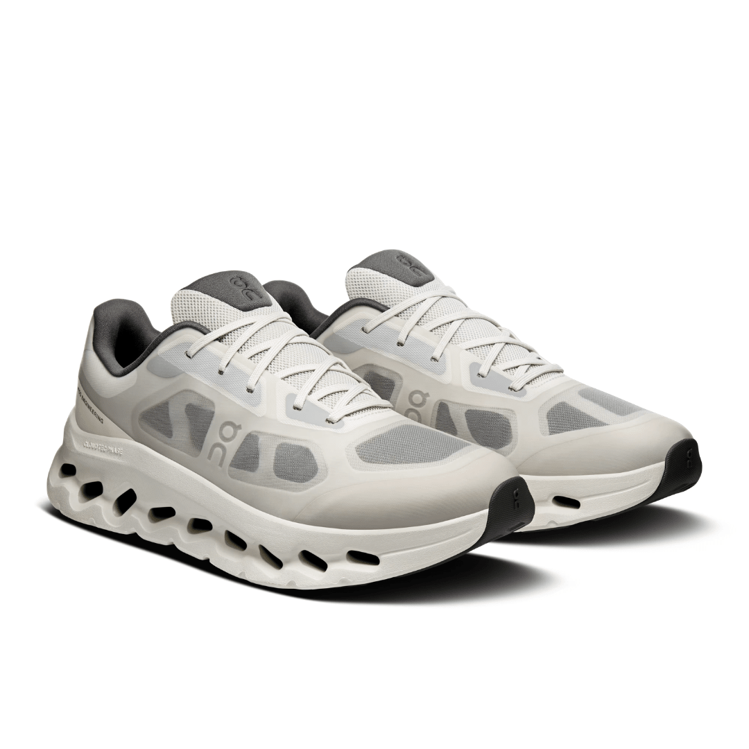 Front view of On Cloudtilt Remix Alloy Ivory shoes