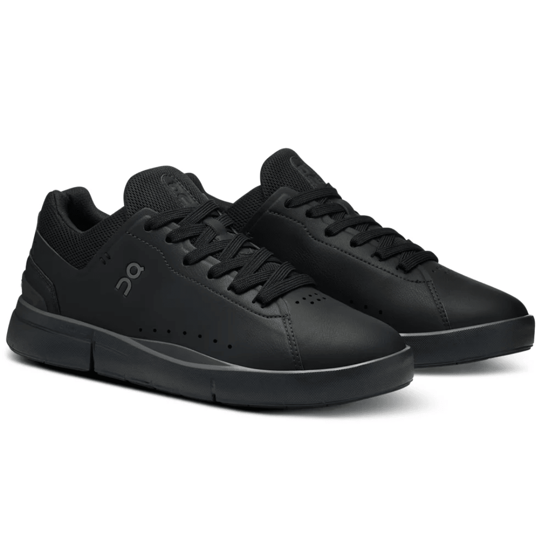 On Running The Roger Advantage All Black heel view