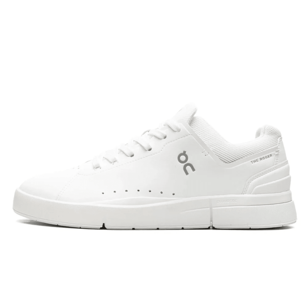 On Running The Roger Advantage 2 White Undyed heel view