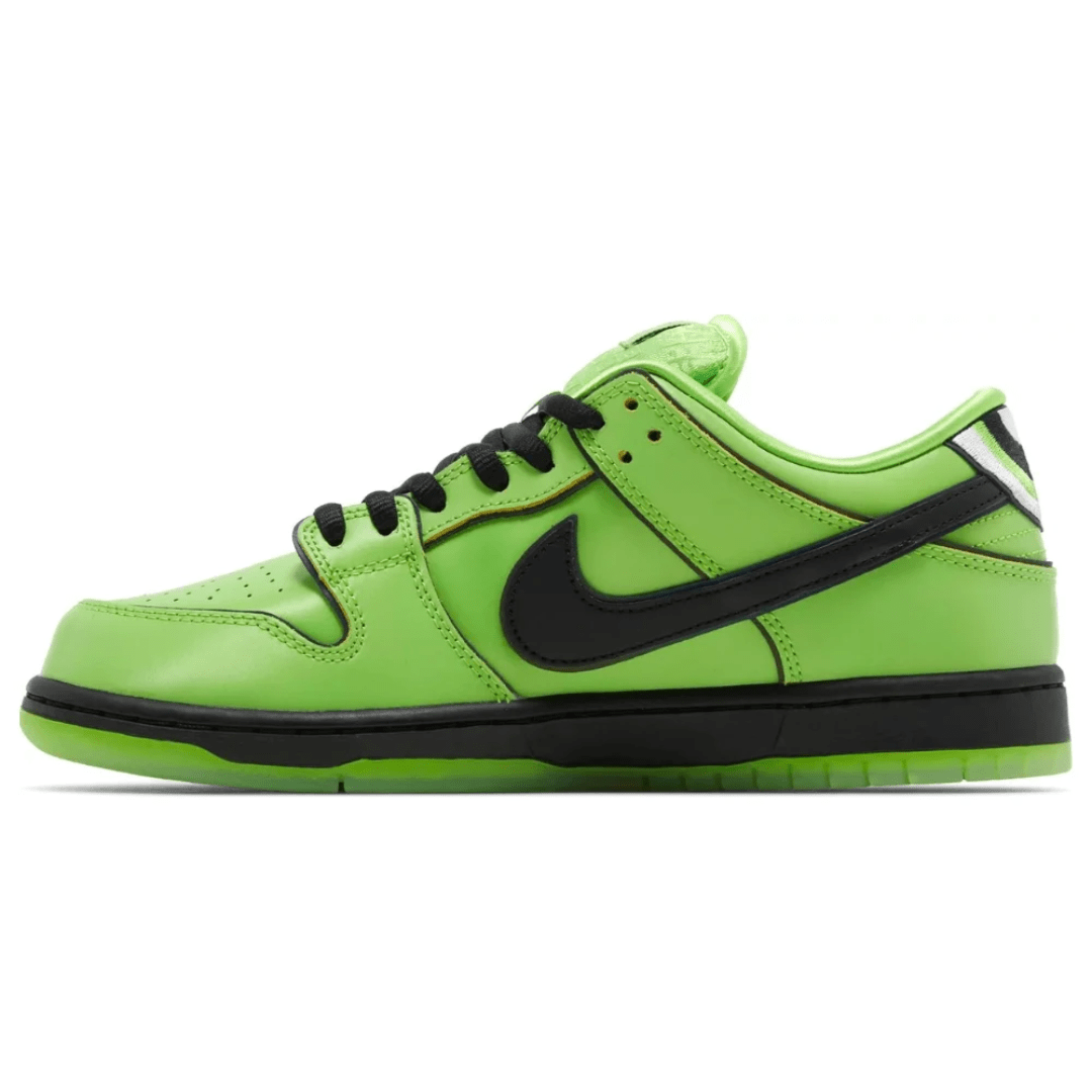 The Powerpuff Girls x Dunk Low Pro SB QS Buttercup sneakers on feet Dubai