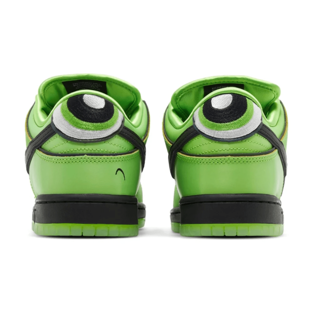 The Powerpuff Girls x Dunk Low Pro SB QS Buttercup sneakers heel view