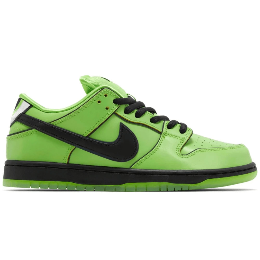 The Powerpuff Girls x Dunk Low Pro SB QS Buttercup sneakers side profile