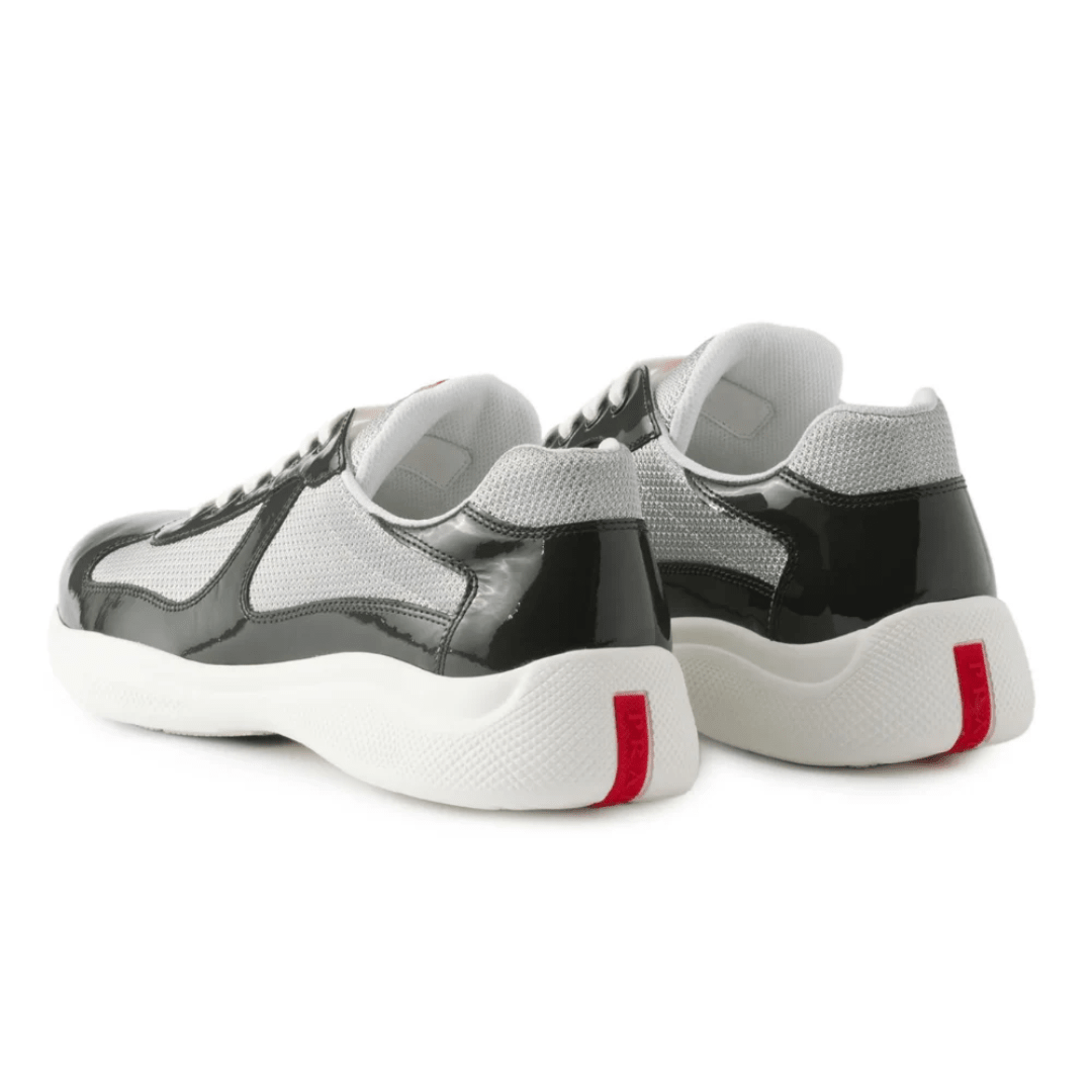 Prada America’s Cup Dark Grey sneakers heel view