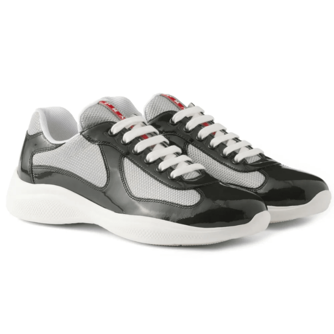 Prada America’s Cup Dark Grey sneakers on feet Dubai