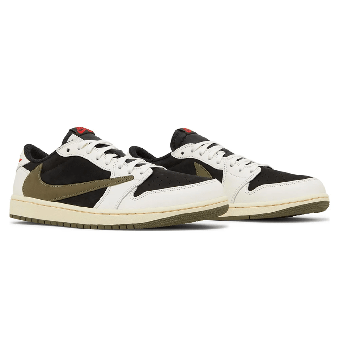 Travis Scott x Wmns Air Jordan 1 Retro Low OG Olive sneakers heel detail