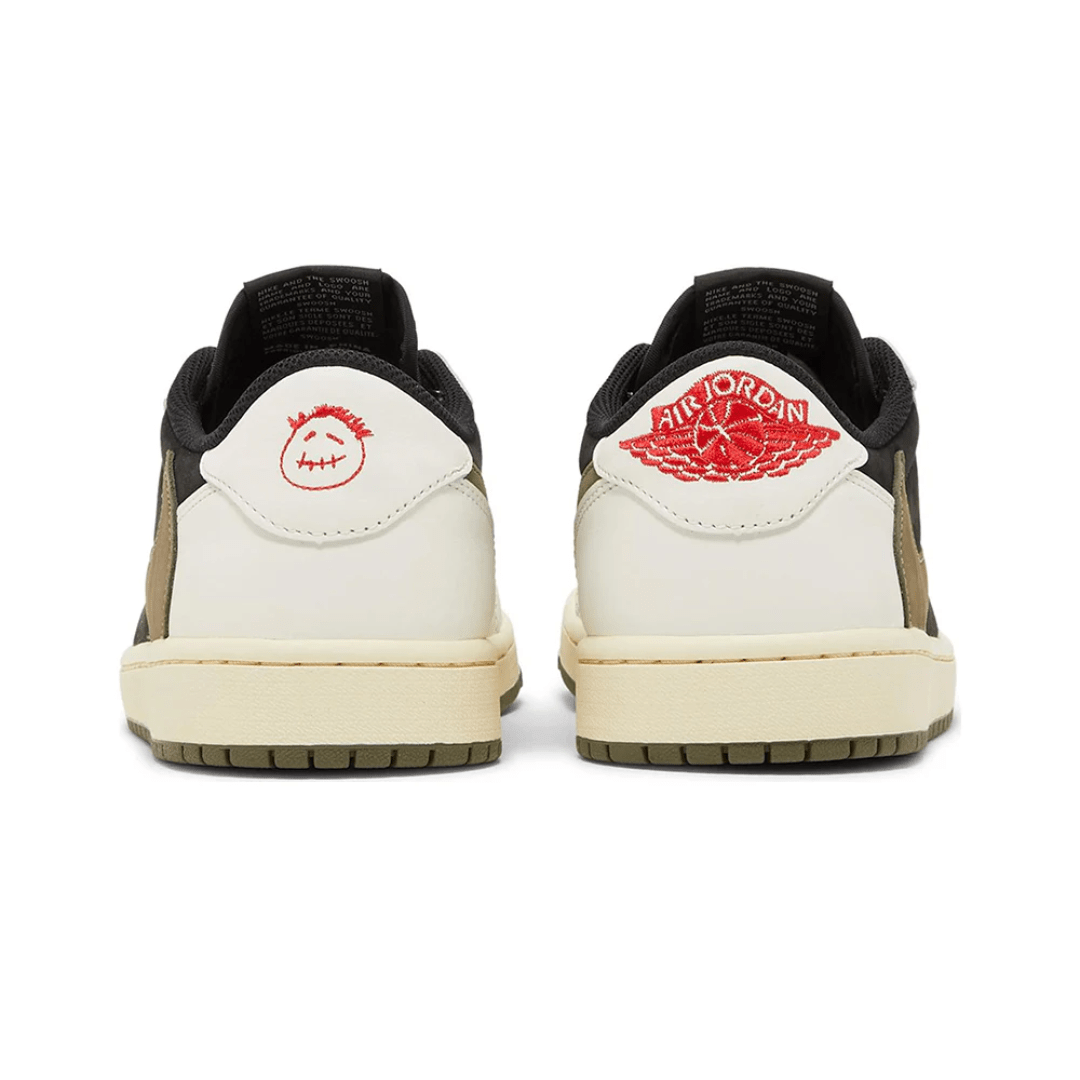 Travis Scott x Wmns Air Jordan 1 Retro Low OG Olive sneakers tongue label