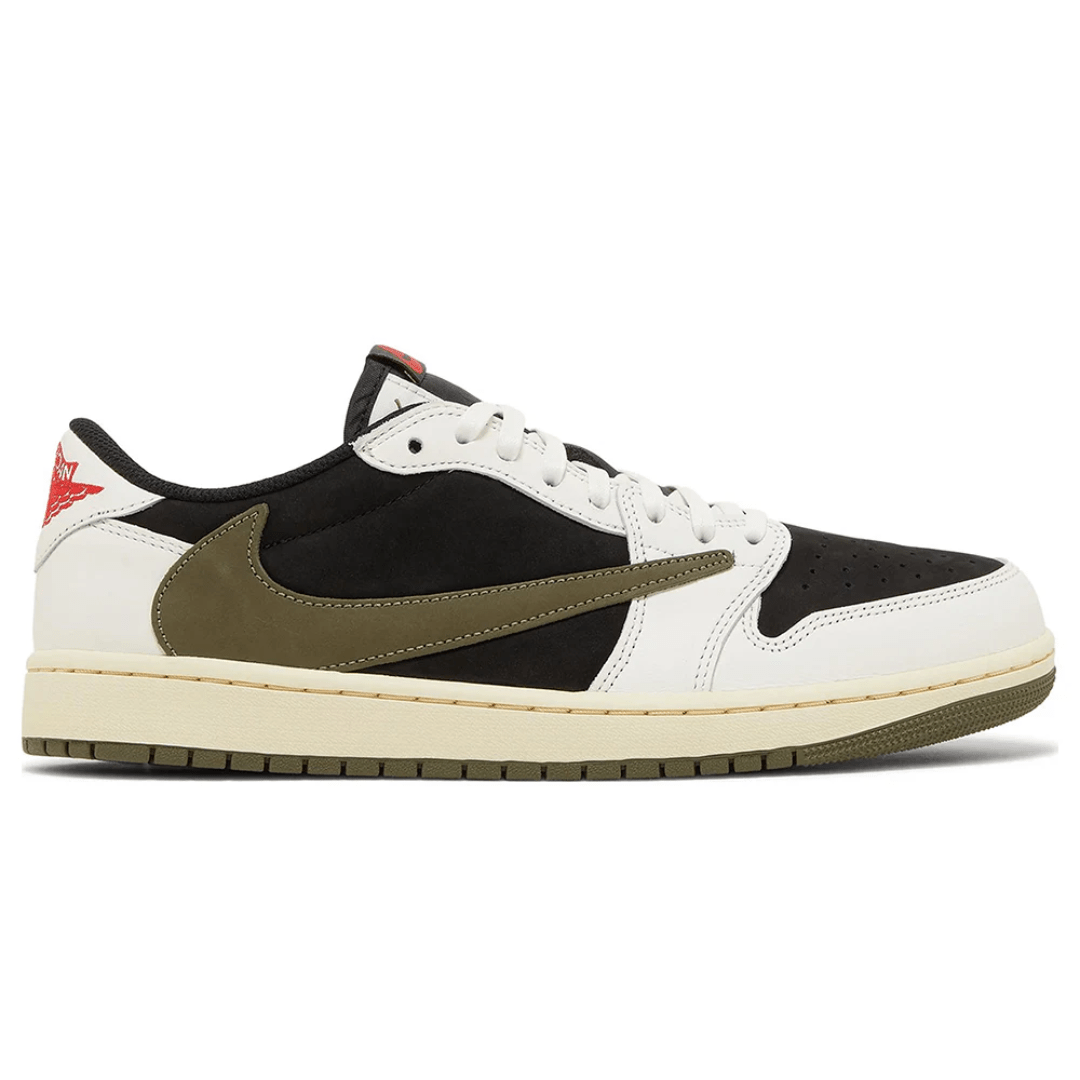 Travis Scott x Wmns Air Jordan 1 Retro Low OG Olive sneakers side profile