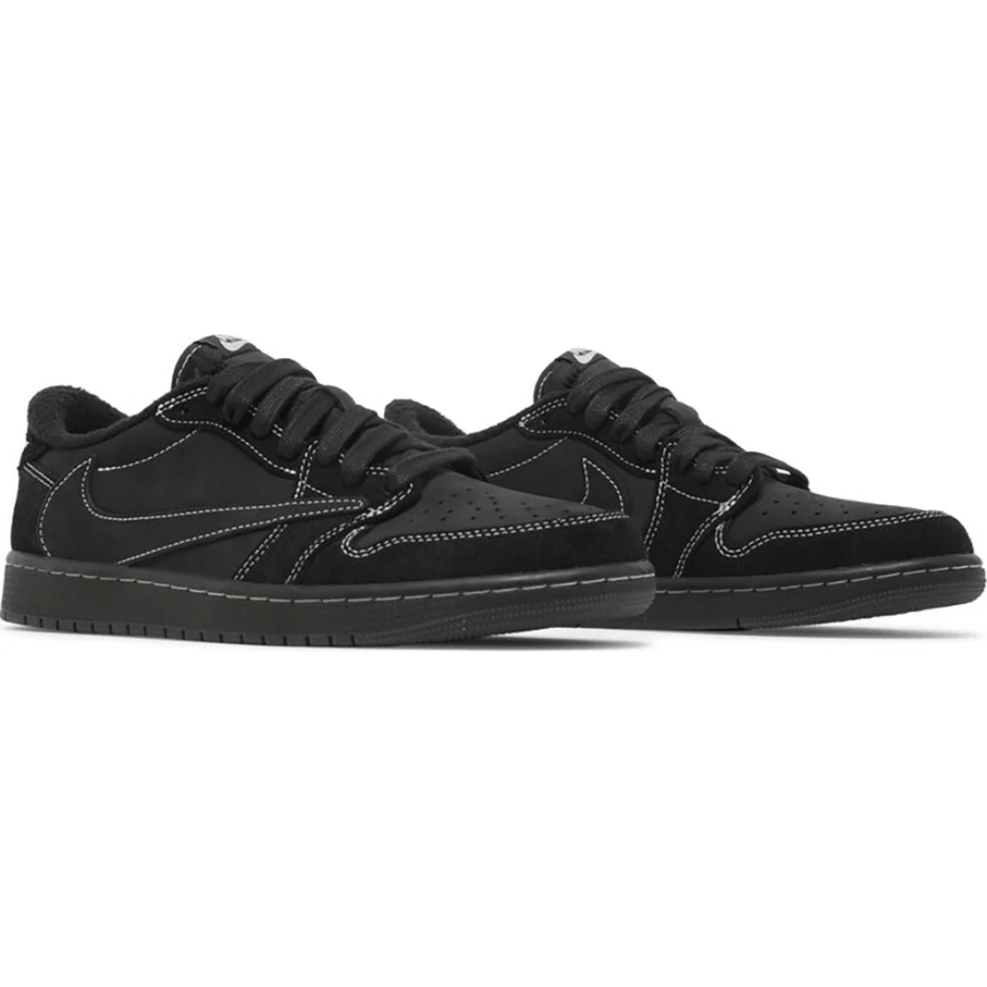 Travis Scott x Air Jordan 1 Low OG SP Black Phantom sneakers heel view