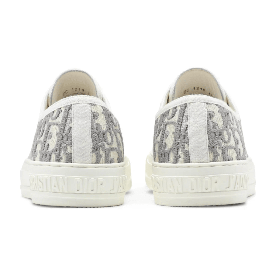Walk’N’Dior Embroidered Canvas Low Grey sneakers heel view