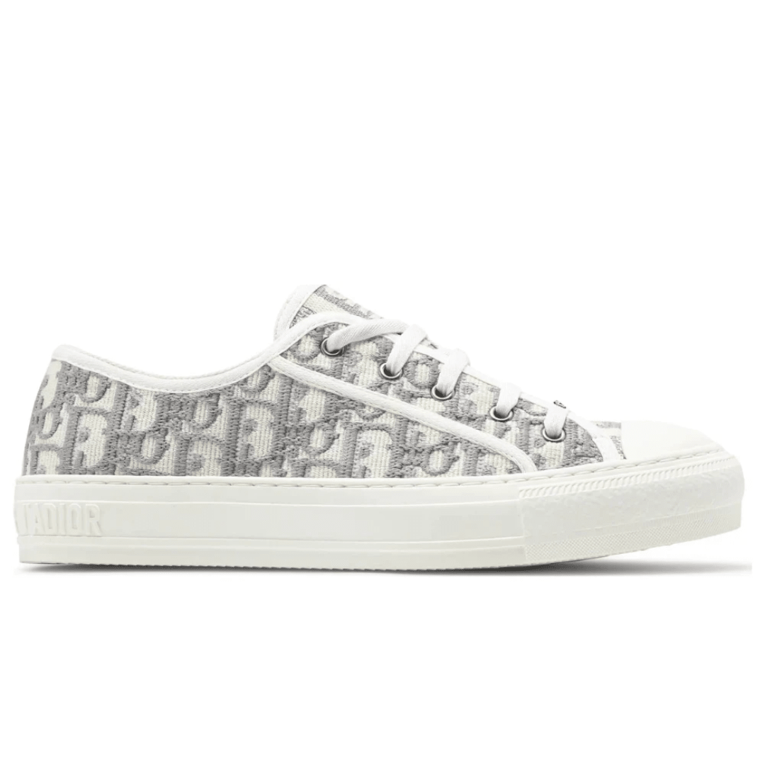 Walk’N’Dior Embroidered Canvas Low Grey sneakers side profile